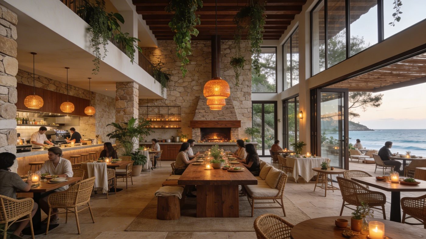Organic restaurant interior