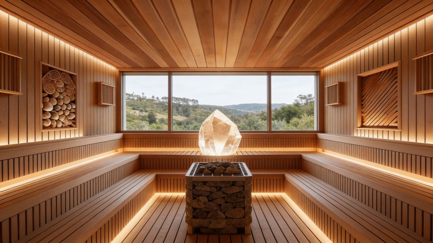Cedar-lined sauna